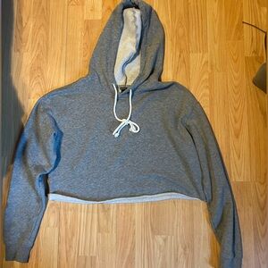 Wild Fable Gray Cropped Hoodie Sweater